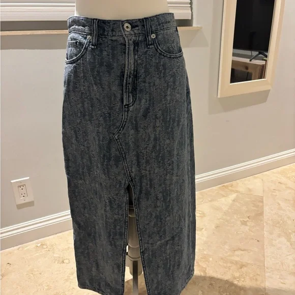 Rag & Bone Blue Denim Skirt - Picture 1 of 8